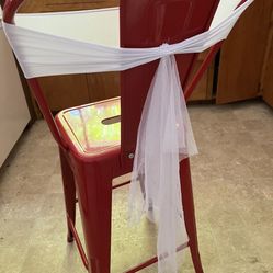 elastic white wedding chair sashes