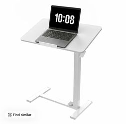 White Adjustable Height Laptop Desk