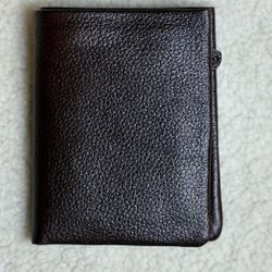 Dark Brown Genuine Leather Wallet Bi Fold Slim Card Cash Holder