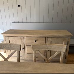 Pottery Barn like NEW Table, Chairs and Buffett 