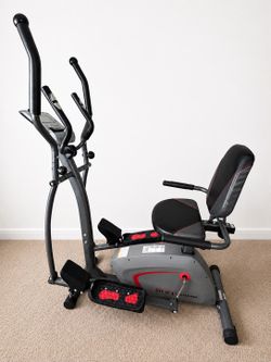 Body Champ 2-in-1 Elliptical & Recumbent Exercise Bike