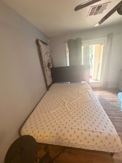 Queen bed frame and mattress