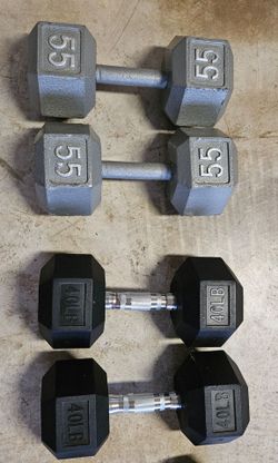 Pair of 40 lbs & 55 lbs Dumbell