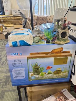 3 Gallon Aquarium + Decorations $35/set