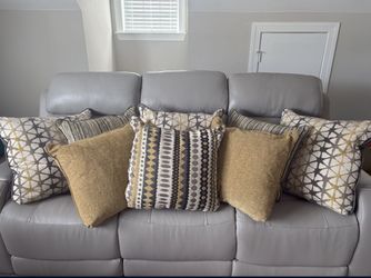 Brand New Yellow And Gray / Grey Decorative Throw  Pillows