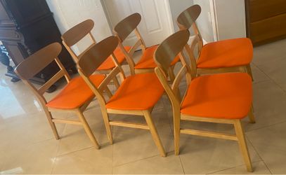 Light Wood Dining Chairs (6)