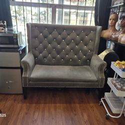 Gray Velvet Mini Couch