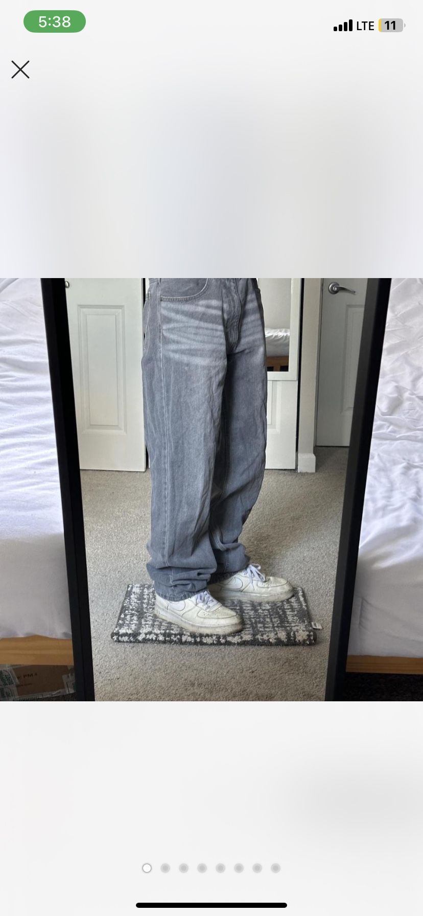 Loose fit grey denim jeans