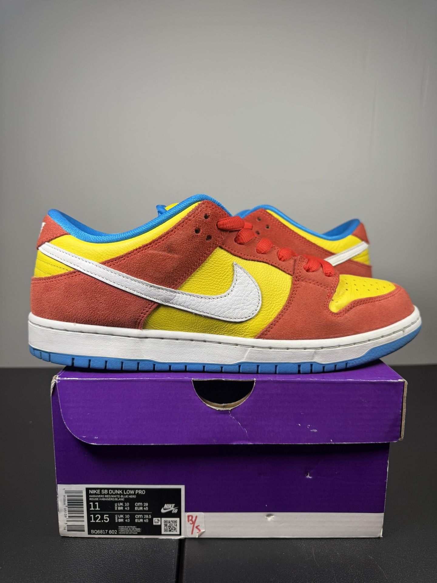 Clean Bart Simpson Nike SB size 11m Og all!