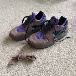 Nike Air Huarache Brown and Purple Sneakers Men Size 8