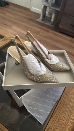 Betsey Johnson Embellished Slingback Pointed-Toe Heels