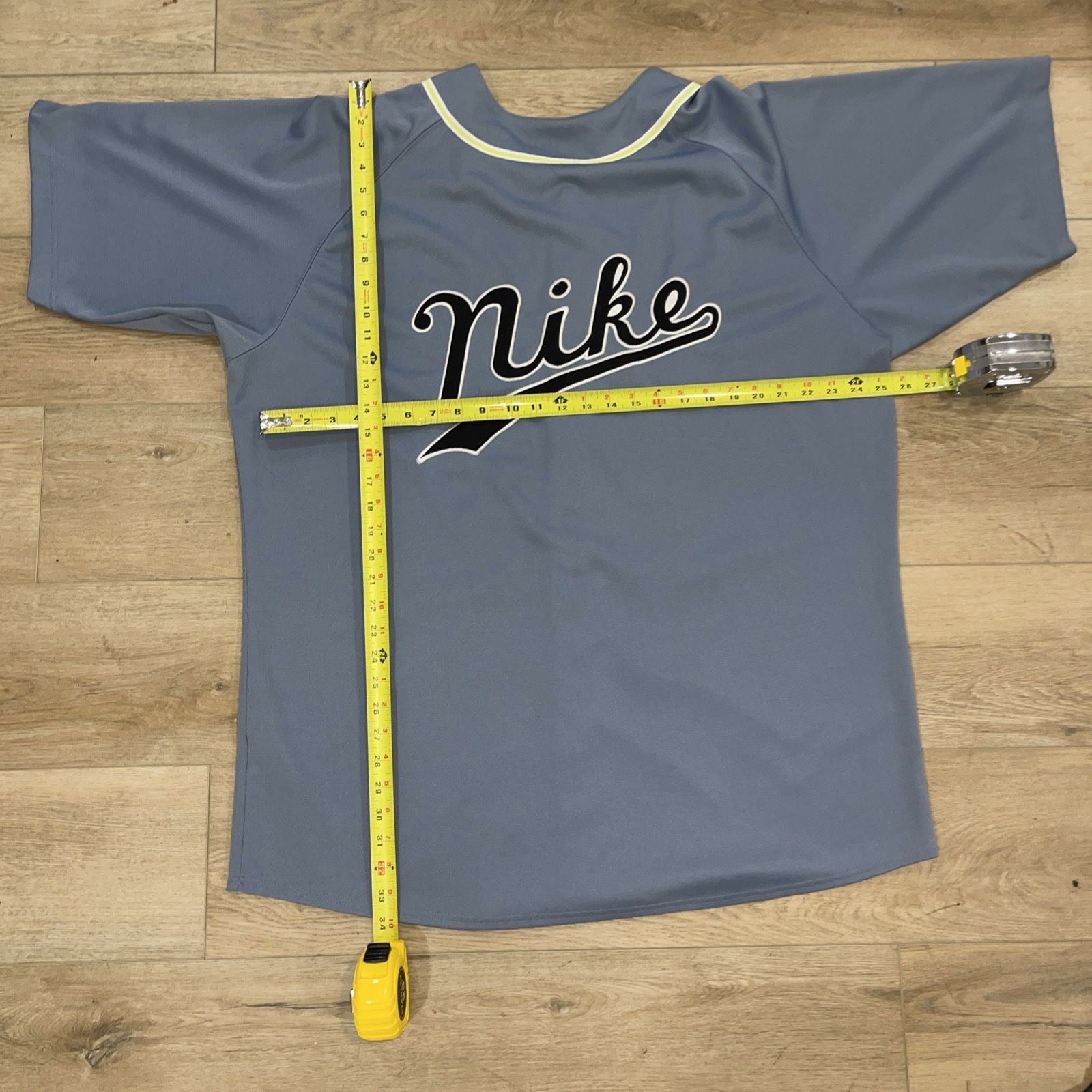 Vintage 90's Nike Cursive Hand Writing Big Logo Baseball Jersey Shirt  XXL RARE