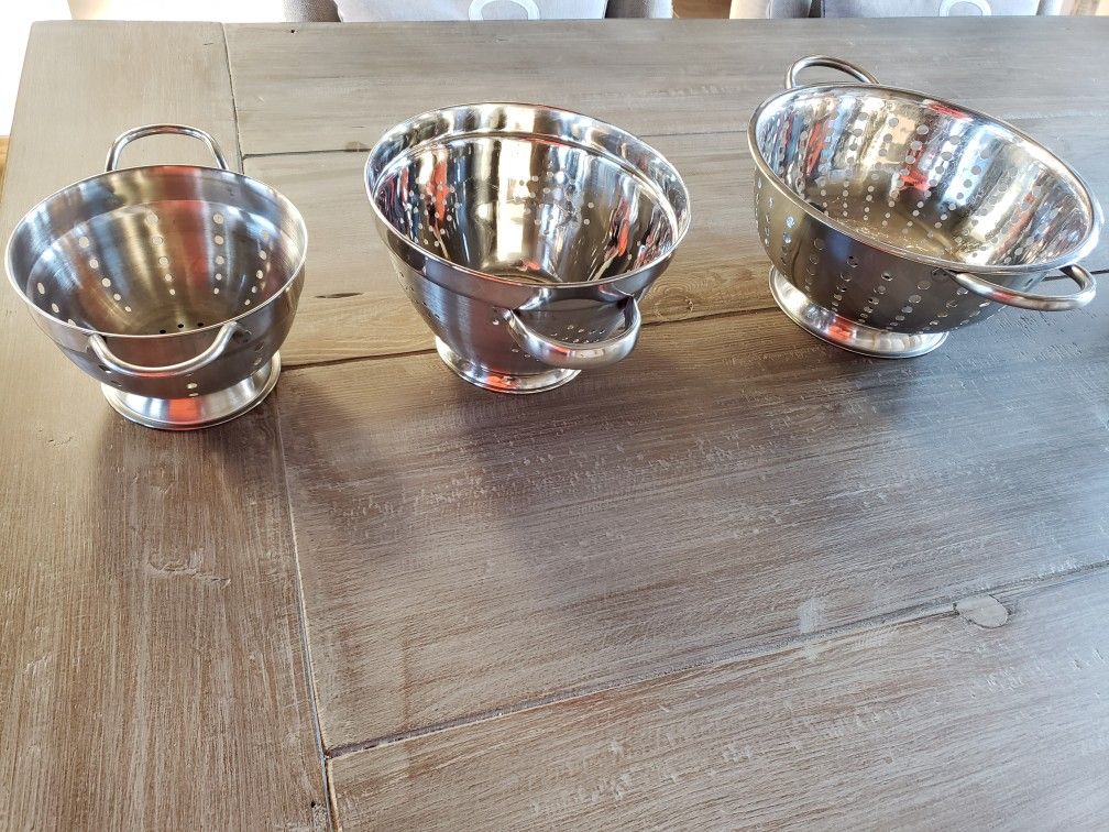 3 Stainless Steel Strainers