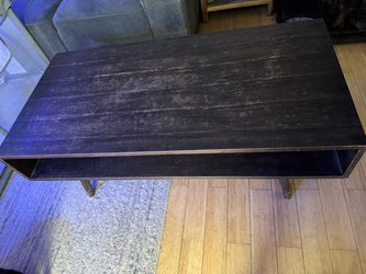 Dark Wood Coffee Table with Lower Shelf