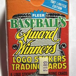 Fleer Baseball Logo Stickers and Trading Cards Pack 1987 Limited edition 