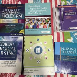 Assorted nursing textbooks 