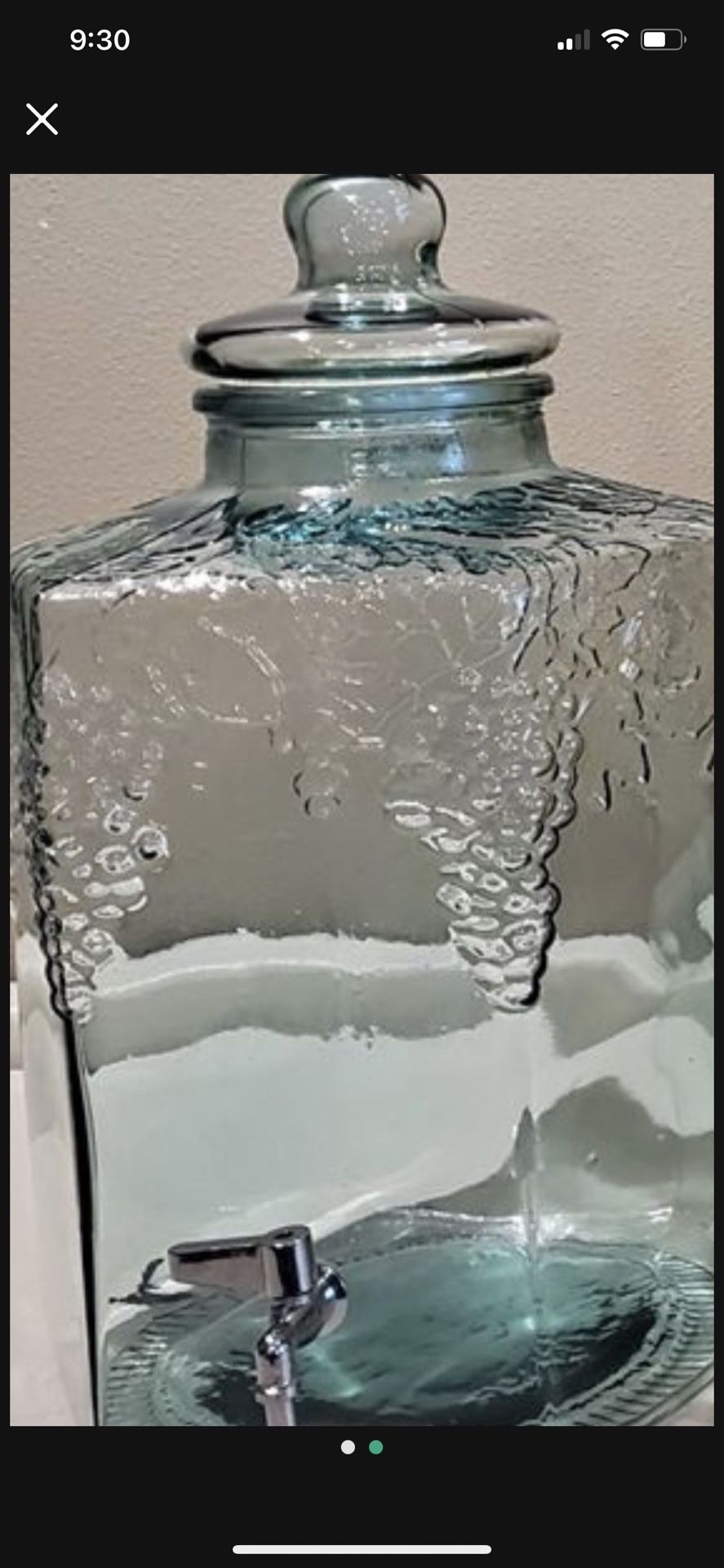 5 Gallons Glass Drinks Dispenser Great For Party Decoration