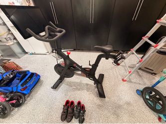 Peloton bike with accessories