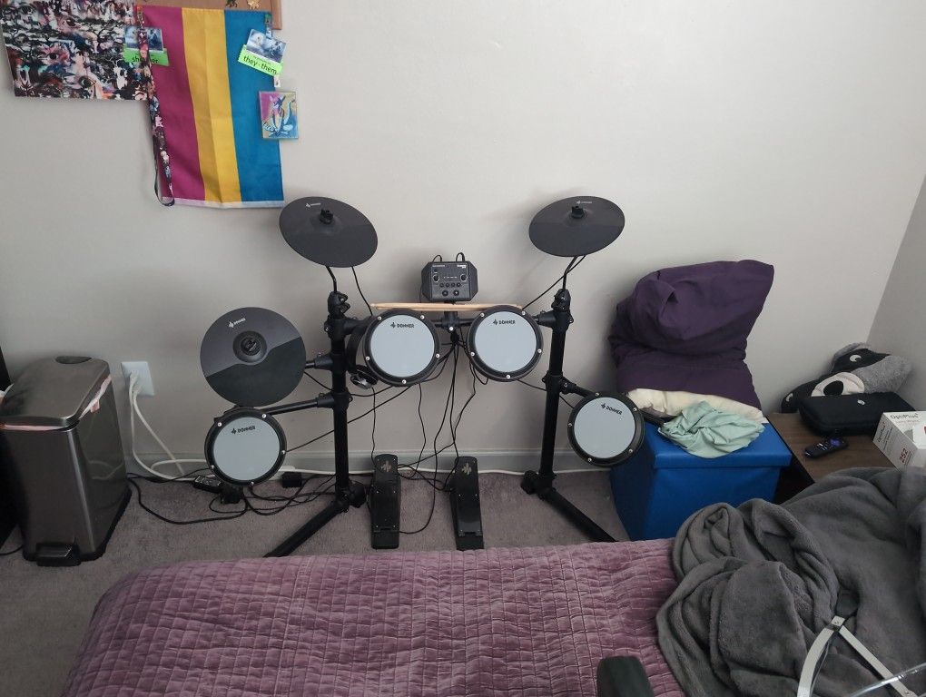 Donner Electric Drum Kit, Stool Included