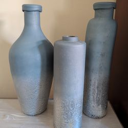 Blue & Silver Ombre Decorative Vases
