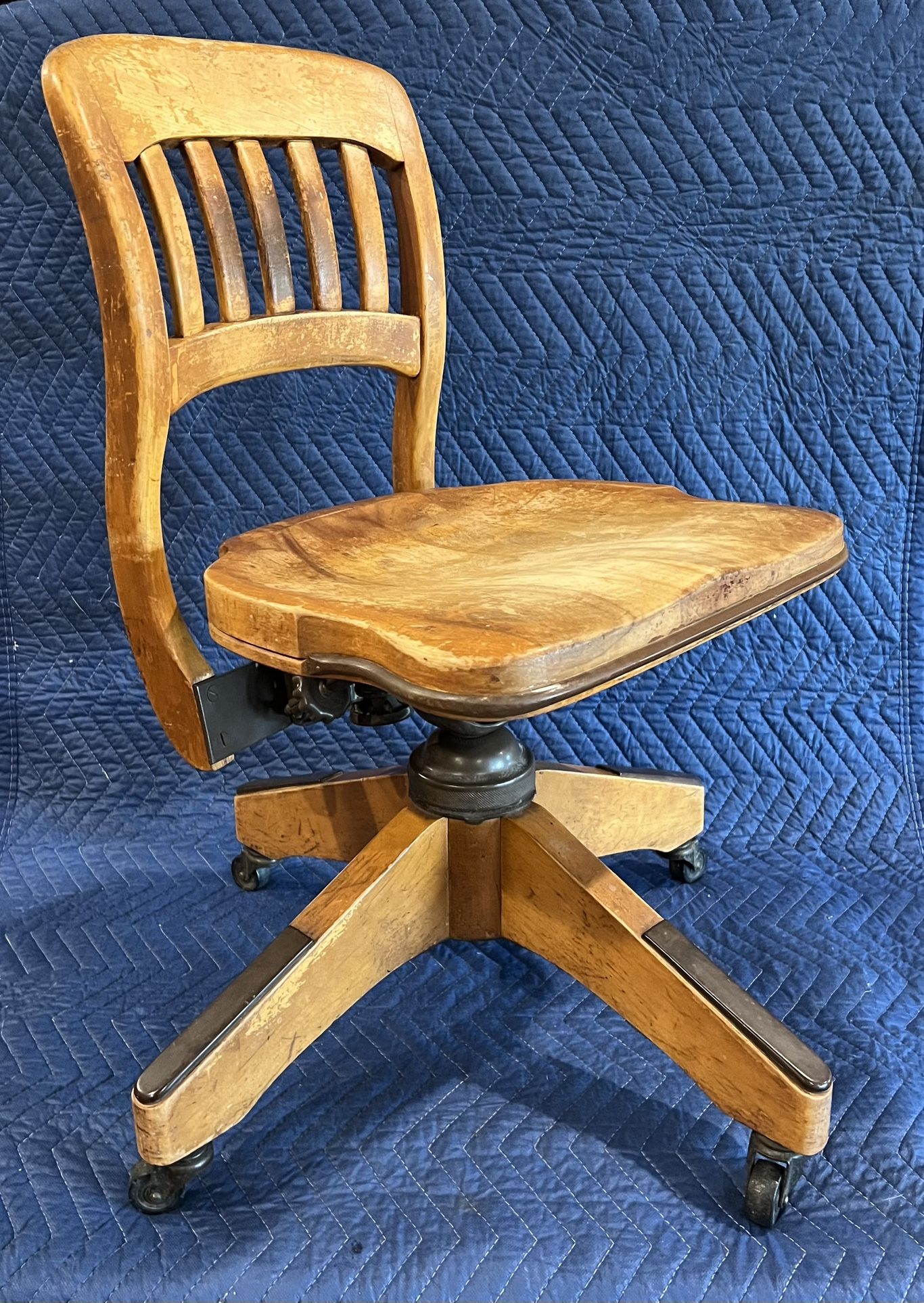 Vintage Swivel Secretary or Bankers Desk Chair