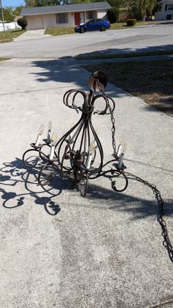 8 Light Copper Chandelier