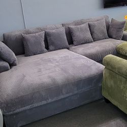 ✅️✅️Reversible Sectional Sofa Chaise In Dark Gray✅️