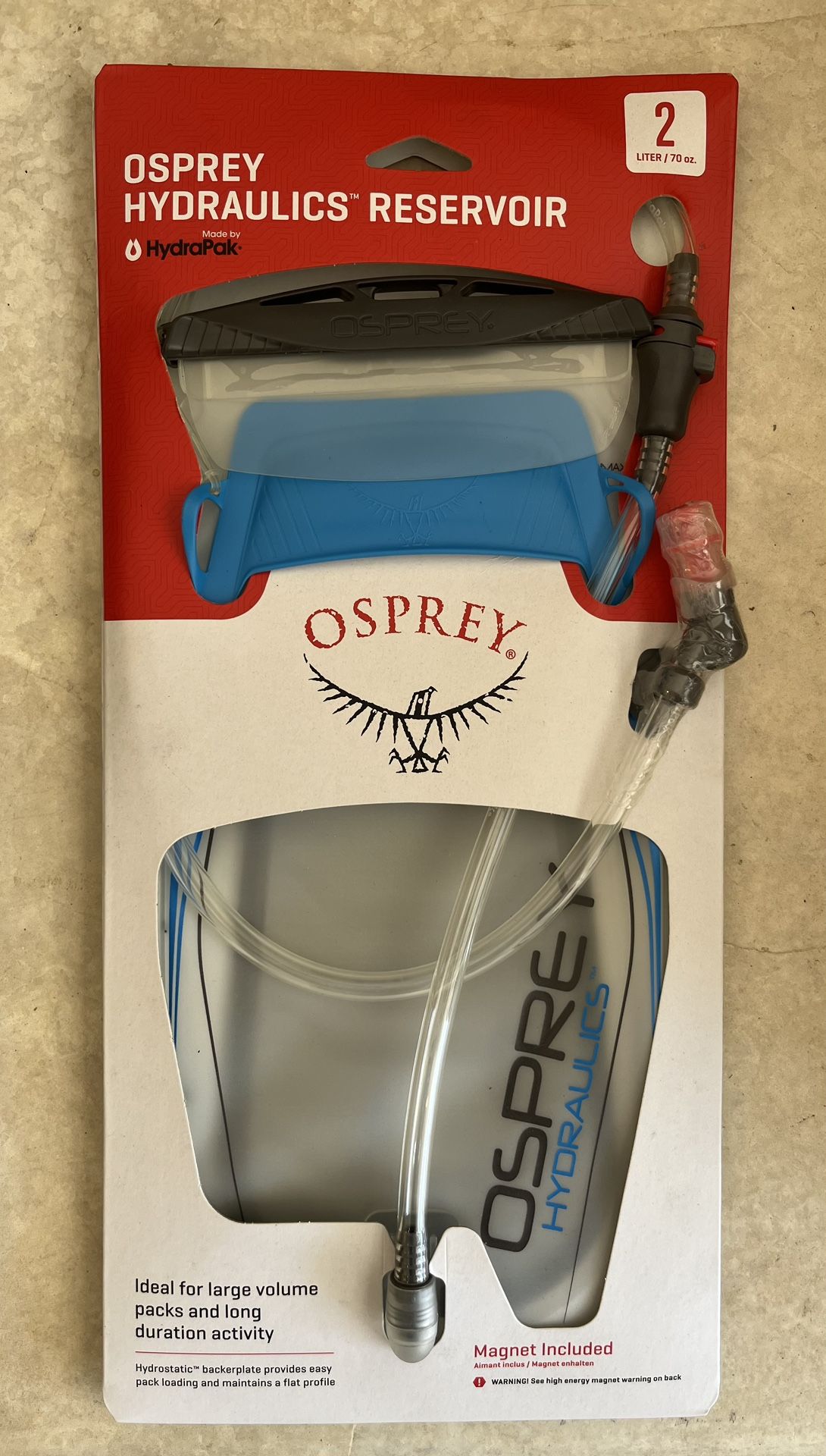 Brand New Osprey Hydraulics Backpack Water Reservoir with Bite Valve