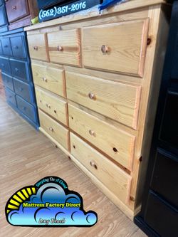 Pinewood natural nine drawer dresser chest cajonera Comoda de Pino