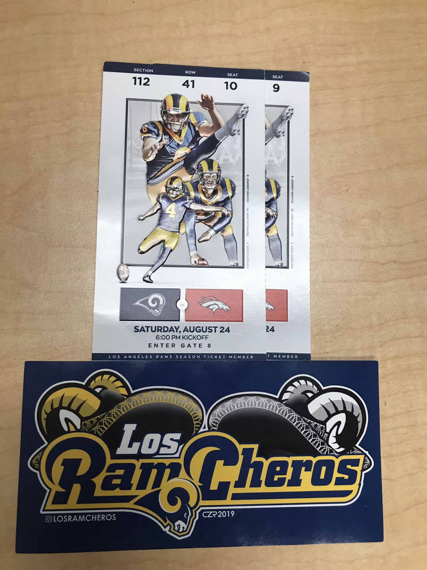 LA Rams tickets Saturday game 8/24/19
