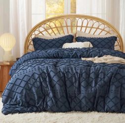 Full Size 3 Piece Comforter Set - Navy Blue