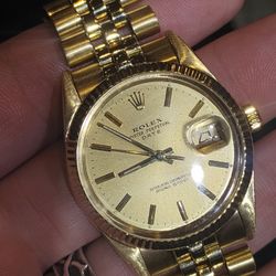 Vintage Rolex Datejust 36mm Solid 14k Gold Watch