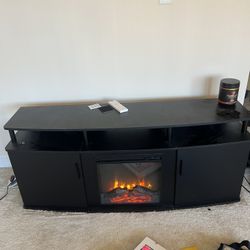 64in TV stand with fireplace heater