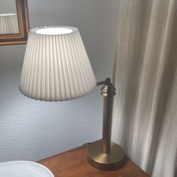 vintage style all brass lamp with studio mcgee shade 