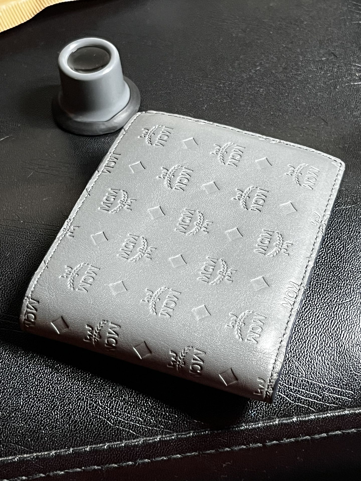MCM Grey Leather Wallet (like New Condition)