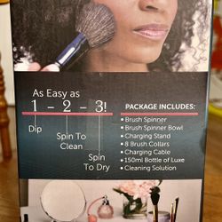 LUXE MAKEUP BRUSH CLEANER ADJUSTABLE SPEED ELECTRIC WITH 150ML LUXE CLEANING LOT.