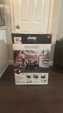 Jeep Wrangler Mojave All-Terrain 2-Seater+ Stroller Wagon with Built-In Standing Board - Black/Tan
