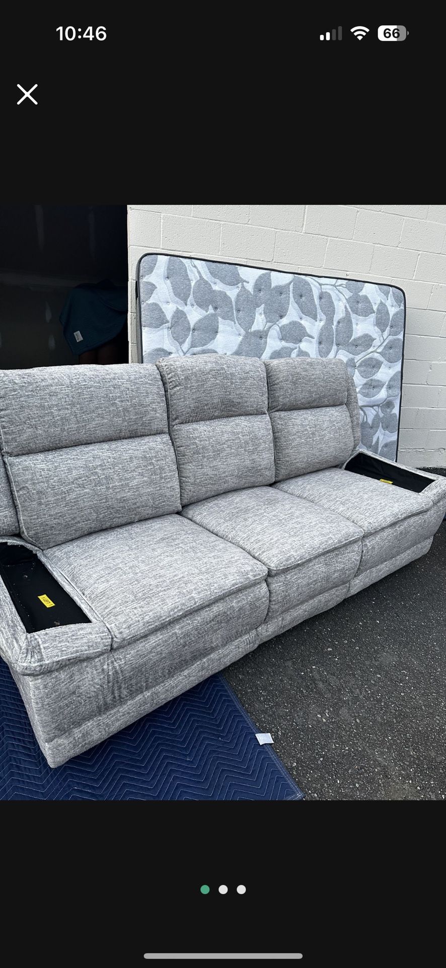 Brand New Gray Reclining Couch