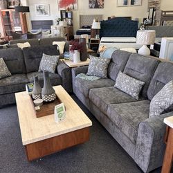 Grey Sofa And Love Seat 
