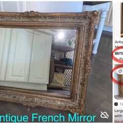 $35 Antique French 19th Mirror measuring 29” by 26” by 2.5 “