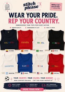 World Cup custom embroidered shirts