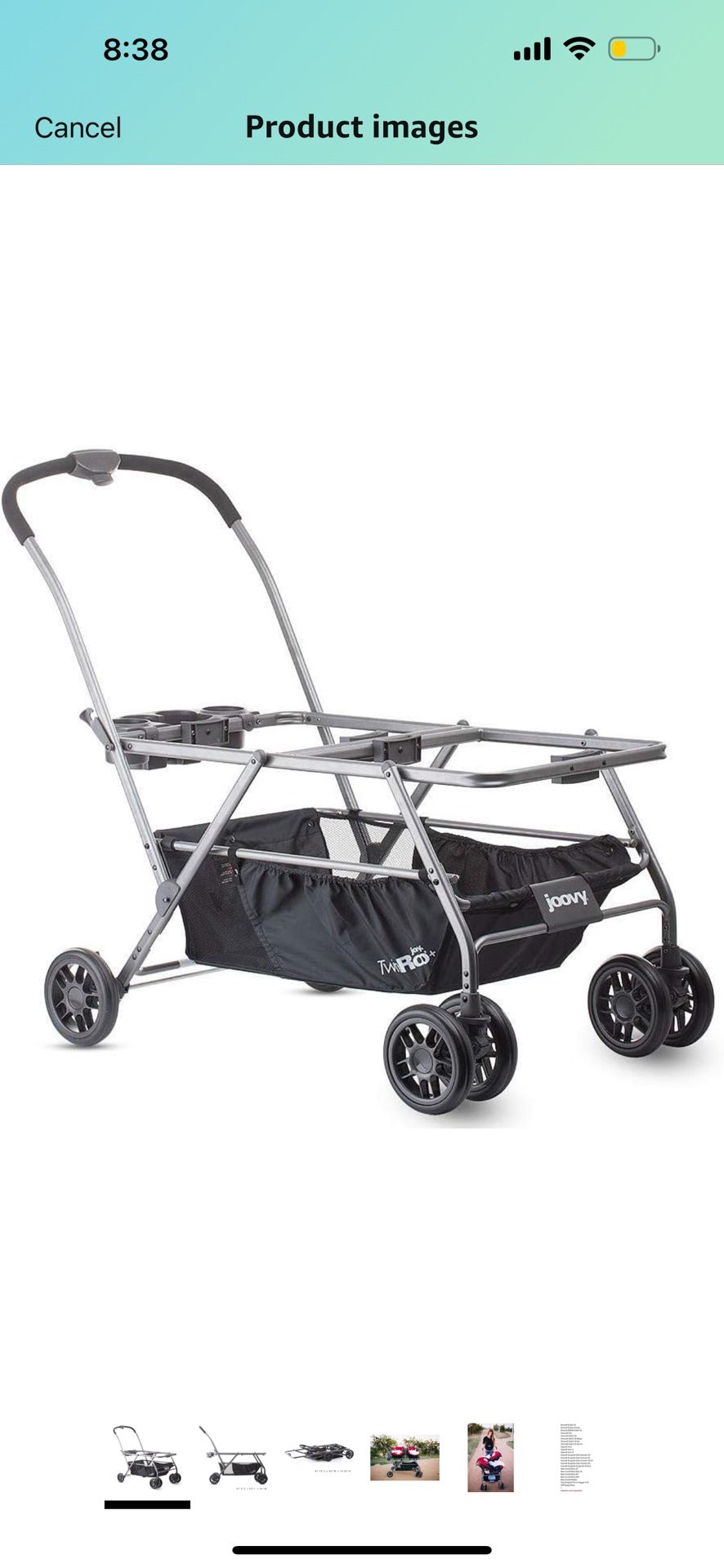 HOT Joovy Twin Roo Car Seat Stroller, Holds Car Seats, Stroller