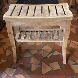 Bamboo Slatted Shower Bench (or Plant Stand)