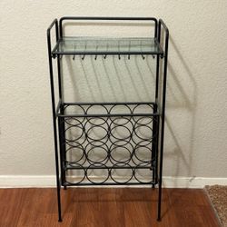 Heavy Duty Metal Bar Cart – Glass Top