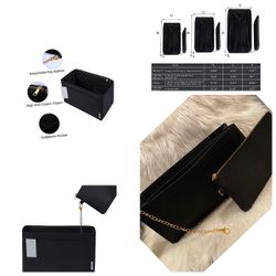 Bag Organizer, New Material Purse Organizer for Speedy Neverfull (Black, Slender Large)