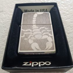 Authentic Scorpion 🦂 Zippo Lighter, Needs Fluid 