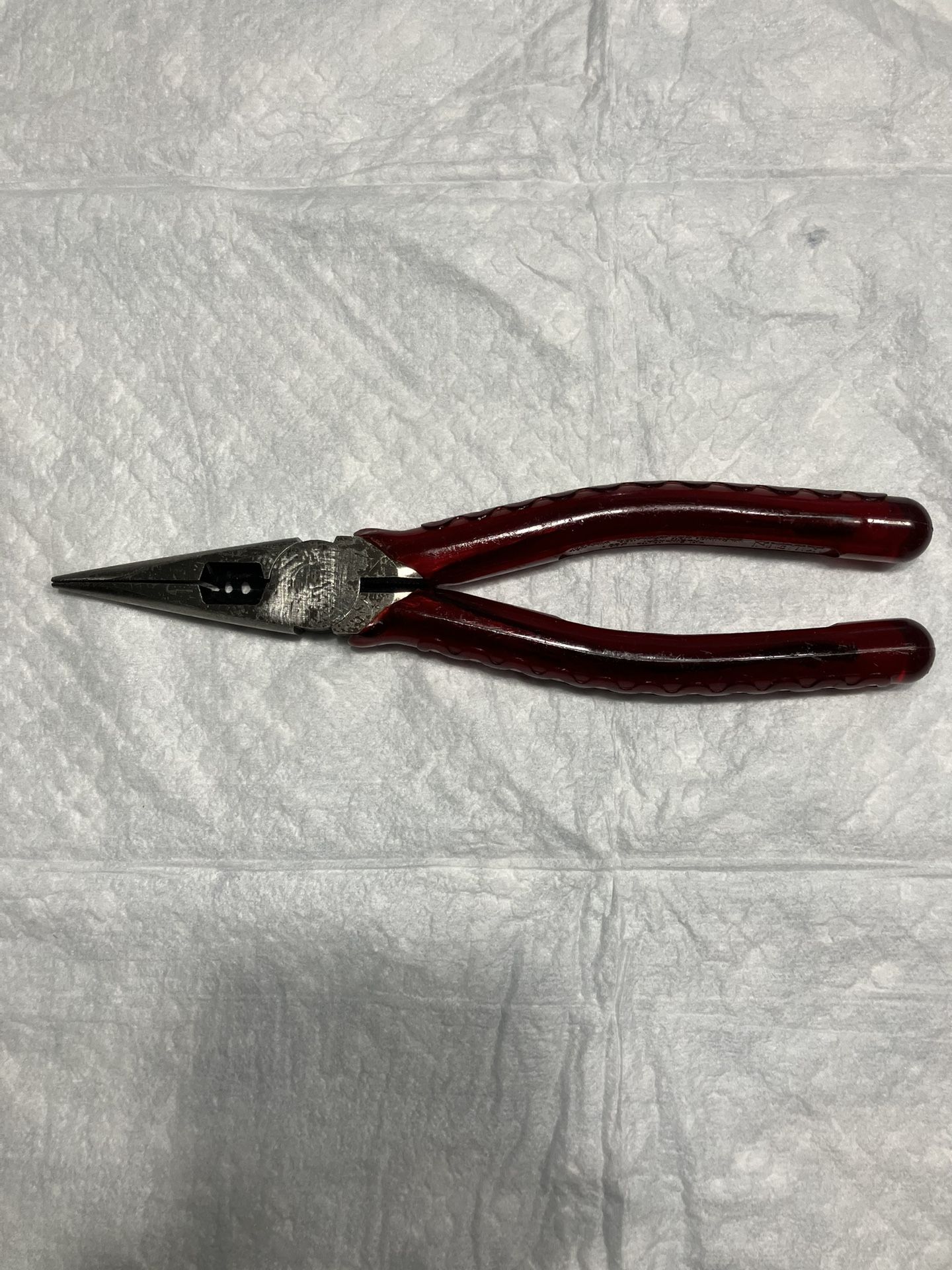 Ideal 35-039 Electrical Long Nose Pliers 8.5” Long With Additional Grip Hendles Cutter And Stripping Holes New Made In USA