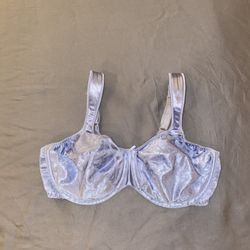 Minimizer Satin Tracings Comfort Strap Underwire Bra baby blue size 36D