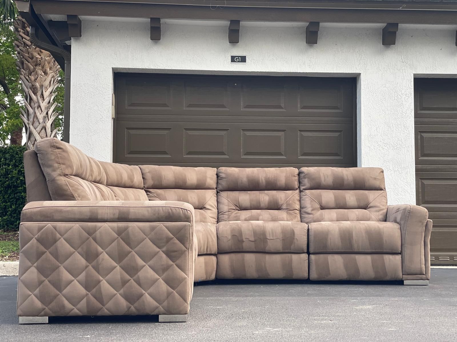 🛋️ Sofa/Couch Sectional - Light Brown - Recliners - Microfiber - Delivery Available 🚛