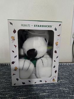 Peanuts+starbucks plush / stainless steel tumbler. Snoopy
